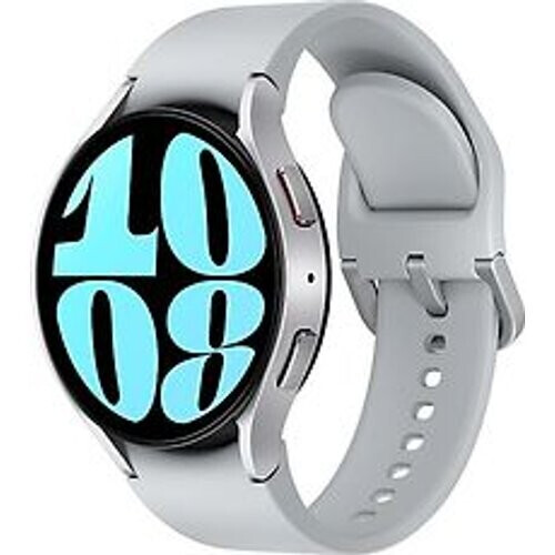 Refurbished Samsung Galaxy Watch6 44 mm aluminium kast silver op sportbandje S/M silver [wifi + 4G] Tweedehands