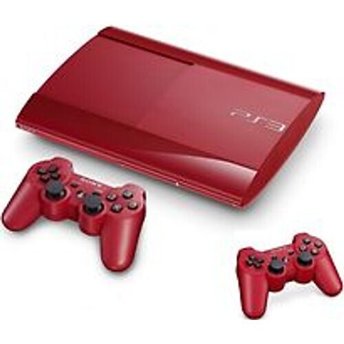 Refurbished Sony PlayStation 3 super slim 500 GB  [incl. 2 draadloze controllers] rood Tweedehands