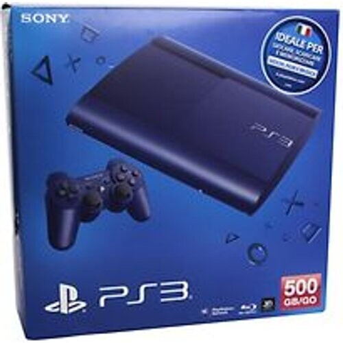 Refurbished Sony PlayStation 3 super slim 500 GB [incl. draadloze controller] blauw Tweedehands
