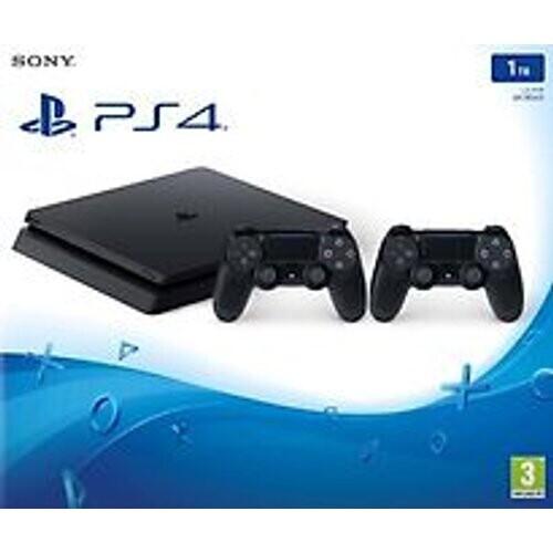 Refurbished Sony Playstation 4 slim 1 TB [incl. 2 draadloze controllers] zwart Tweedehands