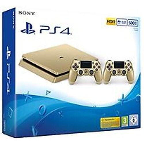 Refurbished Sony PlayStation 4 slim 500 GB [incl. 2 draadloze controllers] goud Tweedehands