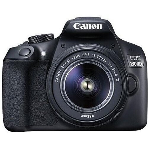 Refurbished Spiegelreflexcamera EOS 1300D - Zwart + Canon EF-S 18-55mm f/3.5-5.6 DC III f/3.5-5.6 Tweedehands