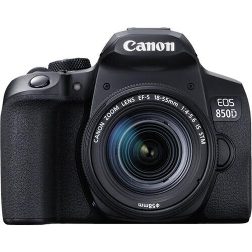 Refurbished Spiegelreflexcamera EOS 850D - Zwart + Canon Zoom Lens EF-S 18-55mm f/4-5.6 IS STM f/4-5.6 Tweedehands