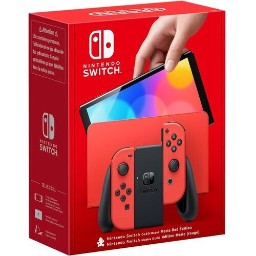 Refurbished Switch OLED 64GB - Rood - Limited edition Mario Tweedehands