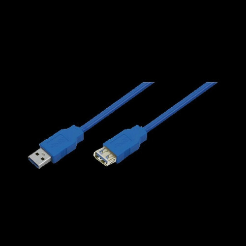 Refurbished USB 3.0 A Male to A Female, blue, 0.5M,CU0059 Tweedehands