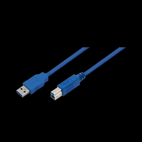 Refurbished USB 3.0 A Male to B Male, blue, 1M, CU0044 Tweedehands