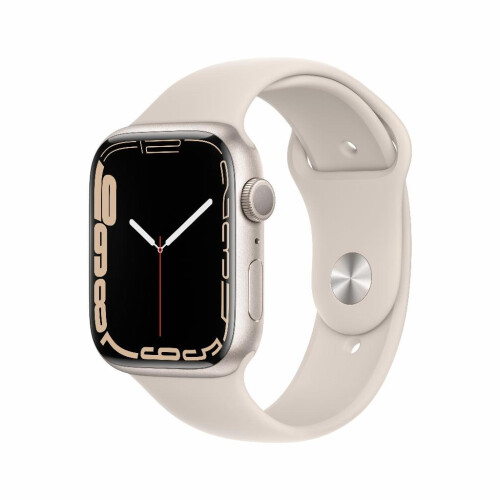 Refurbished Apple Watch Series 7 45 mm Cellular Wit Als nieuw Tweedehands