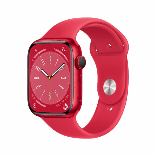 Refurbished Apple Watch Series 8 GPS 45 mm Aluminium Rood Als nieuw Tweedehands