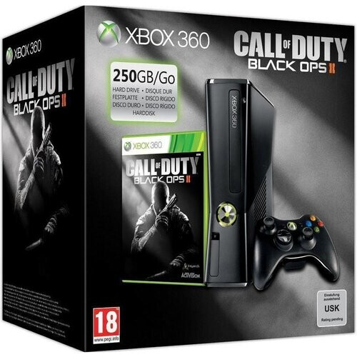 Refurbished Xbox 360 Slim - Zwart Tweedehands