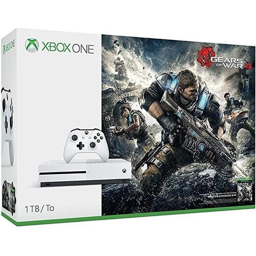 Refurbished Xbox One S 1000GB - Wit + Gears of War 4 Tweedehands