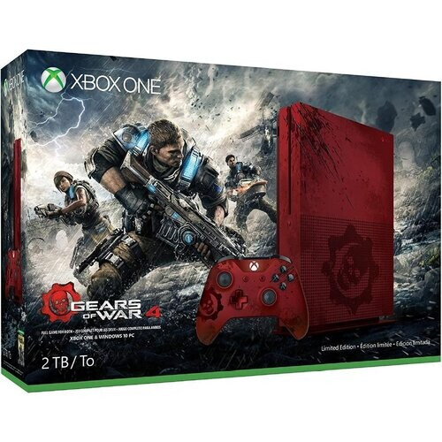 Refurbished Xbox One S 2000GB - Rood - Limited edition Gears of War 4 + Gears of War 4 Tweedehands