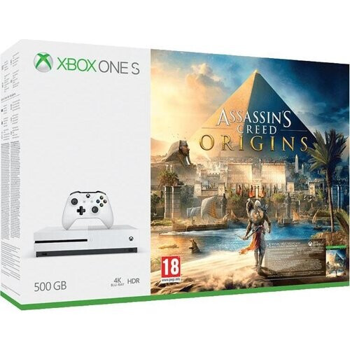 Refurbished Xbox One S 500GB - Wit + Assassin's Creed Origins Tweedehands