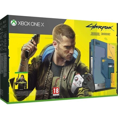 Refurbished Xbox One X 1000GB - Blauw - Limited edition CyberPunk 2077 + CyberPunk 2077 Tweedehands