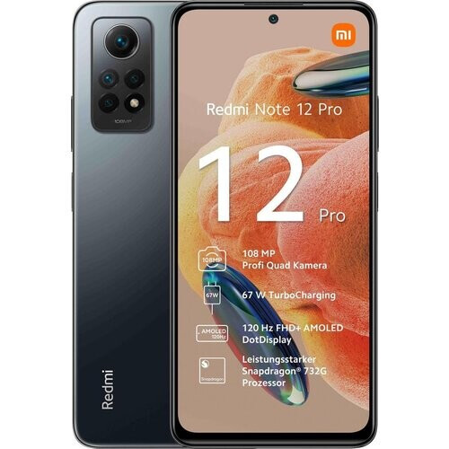 Refurbished Xiaomi Redmi Note 12 Pro 4G 128GB - Grijs - Simlockvrij - Dubbele simkaart Tweedehands