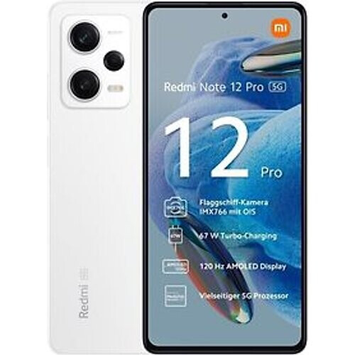 Refurbished Xiaomi Redmi Note 12 Pro 5G Dual SIM 256GB poolwit [8GB RAM versie] Tweedehands