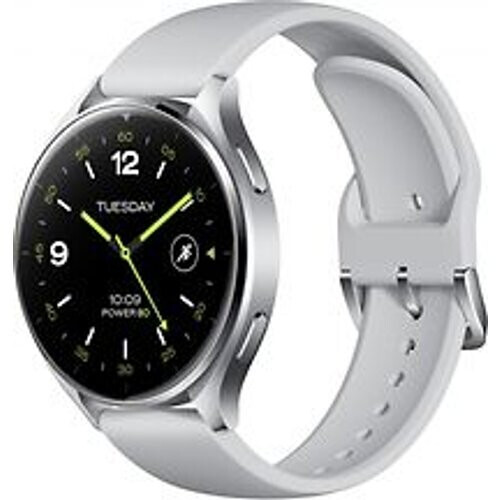 Refurbished Xiaomi Watch 2 46 mm zilver met silicone bandje wit [wifi] Tweedehands