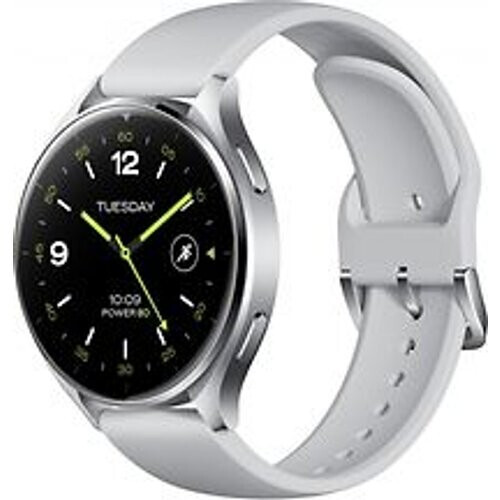 Refurbished Xiaomi Watch 2 46 mm zilver met silicone bandje wit [wifi] Tweedehands