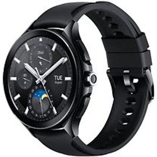 Refurbished Xiaomi Watch 2 Pro 46 mm zwart met silicone bandje zwart [wifi + 4G] Tweedehands