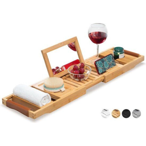 RelaxTub® Badplank - Badplank voor in Bad - Badrek - Verstelbaar - Anti Slip - Badplank Bamboe -