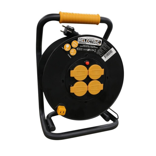 Relectric Kabelhaspel RELEC492190 - 25m - 4 stopcontacten - IP44 - Randaarde Tweedehands