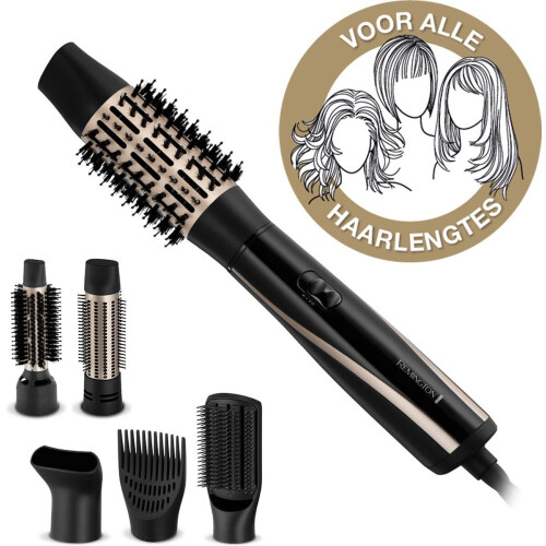 Remington AS7700 - Föhnborstel 1200 Watt - 6 opzetstukken voor alle haarlengtes - Zwart Tweedehands