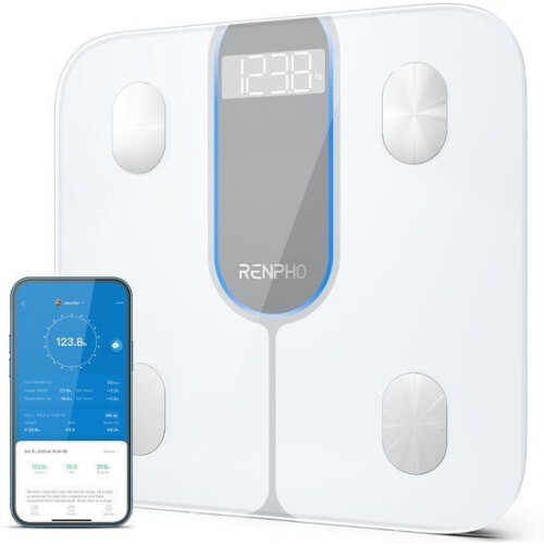 Renpho Elis 1C - Slimme personenweegschaal met lichaamsanalyse - 13 metrics - met bluetooth en app