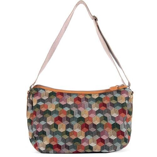 Risorse Future dames vegan Half-Moon Bag Cotton Square Tweedehands