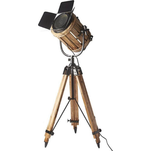 Riviera Maison Rodeo Drive Vloerlamp - Driepoot - Hout en Metaal