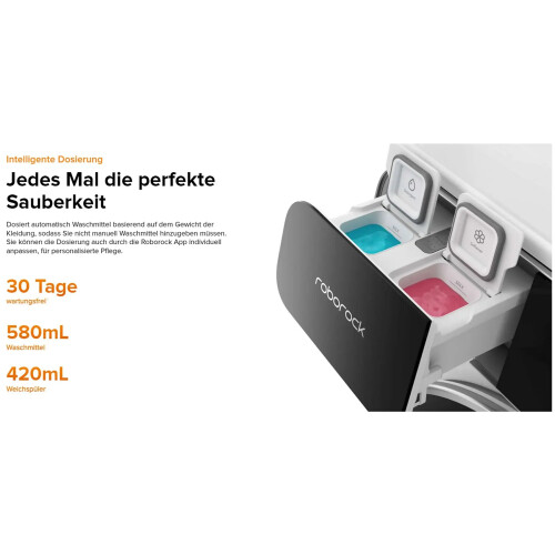 Roborock Zeo One Was-droogcombinatie 10 Kg Wassen – 6 Kg Drogen – 1320 Toeren– Zeo-cycle™ – Automatische Dosering – Antraciet | Nieuw (outlet)