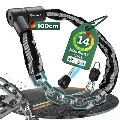 Robuust Kettingslot - Motor & Fiets - 100 cm - Geharde Staal - Hoge Diefstalbescherming