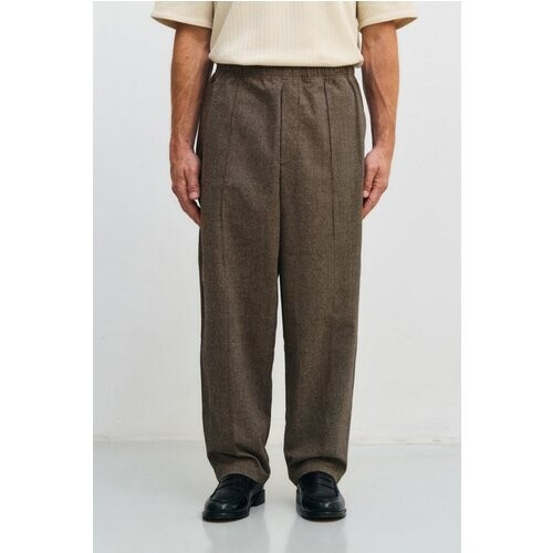 Rotholz mannen vegan Wijde Broek Pleated Wide Pant Canvas Bruin Tweedehands