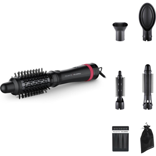 Rowenta x KARL LAGERFELD Express Style CF635L - Heteluchtborstel - 800W - 5-in-1 - Zwart/Rood
