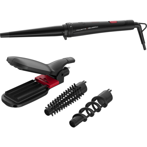 Rowenta x KARL LAGERFELD Infinite CF422L - 9-in-1 Multistyler - Kegelvormige tang - Zwart / Roze Tweedehands