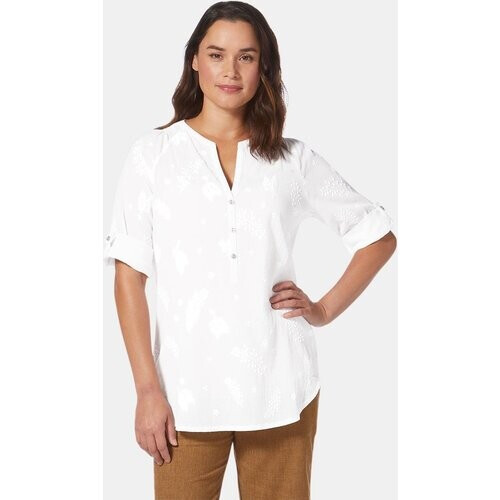 Royal Robbins Oasis 3/4 Sleeve Top Dames Wit Tweedehands