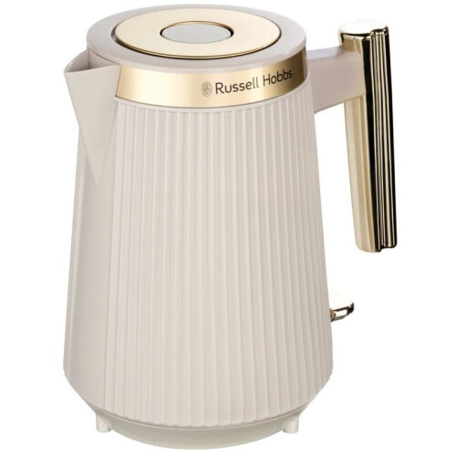 Russell Hobbs Brontë - Waterkoker 1.7L 2400W - Geribbelde behuizing - Mat zwart/goud Tweedehands