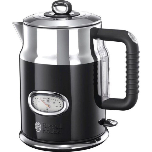Russell Hobbs Retro Ribbon - Waterkoker - 1,7L 2400W Snelkookfunctie - Zwart/Zilver Tweedehands