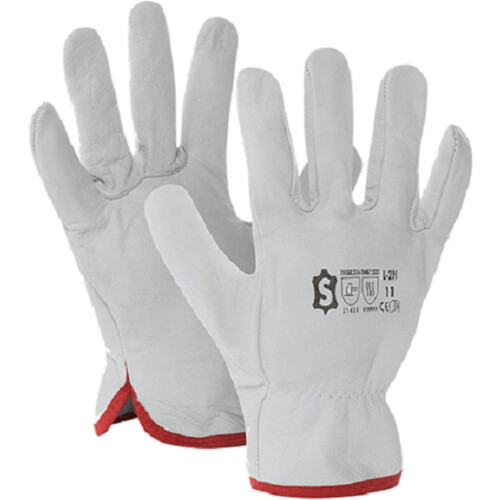 Sacobel werkhandschoenen - leer - EN 388:2016 - wit - maat 11 L/XL Tweedehands