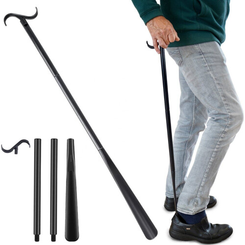 Safe Age® Schoenlepel lang - 3 lengtes - Incl. aankleedstok en sokkenhulp - 3-in-1 functie Tweedehands