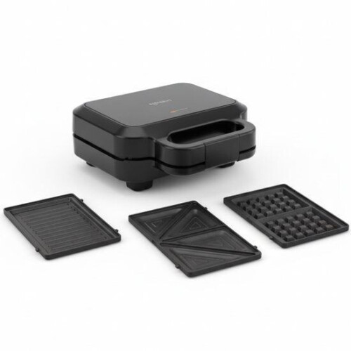 Safecourt 3-in-1 Grill - Tosti-apparaat Wafelijzer Contactgrill - PFAS-vrij - Zwart