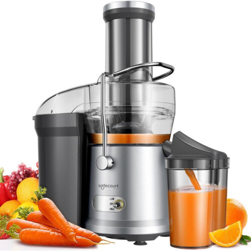 Safecourt Kitchen JE100/200 - Sapcentrifuge - 1200W 3 snelheden 80mm vulopening - Zilver Tweedehands