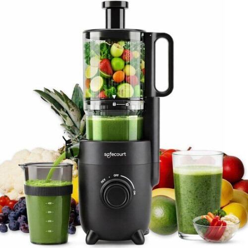 Safecourt Kitchen Slow Juicer SJ500 - sapcentrifuge - krachtige motor - RVS pre-cutter - zwart Tweedehands