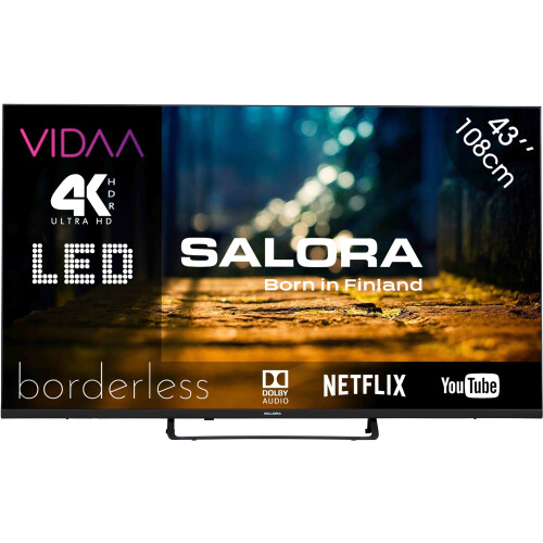 Salora 43XUV3300 - UHD 4K TV - VIDAA Smart TV - Zwart (2023)