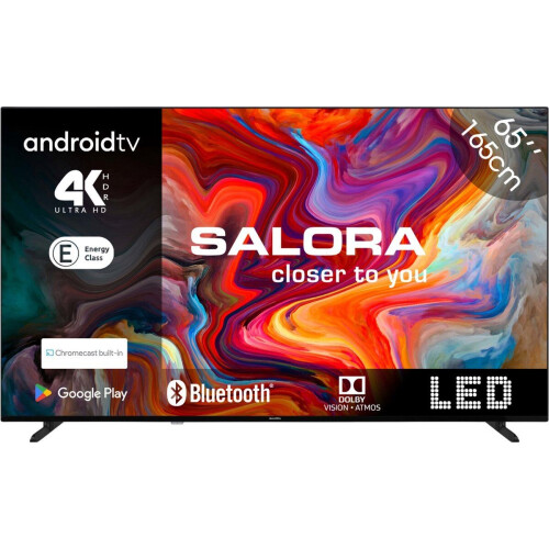 Salora SMART65TV - 65 Inch Smart TV - 4K Ultra HD - Android TV met Chromecast - Dolby Audio