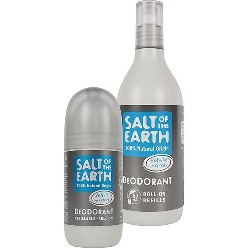 Salt of the Earth Vetiver & Citrus Roll on Deodorant + Refill Tweedehands