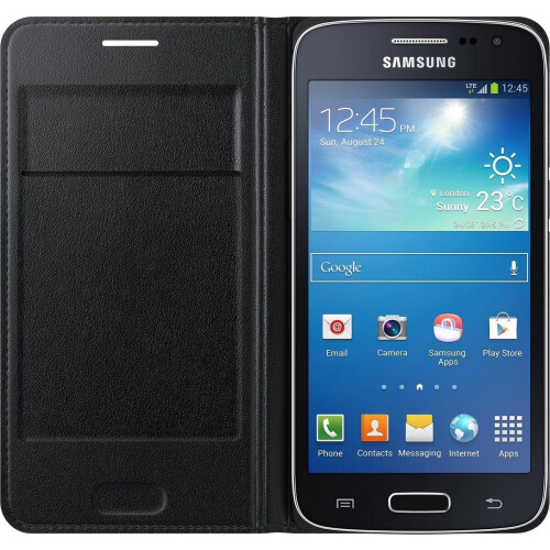 Samsung G386 Galaxy Core LTE - Flip Wallet - Ultra slank met opbergvakje - Zwart