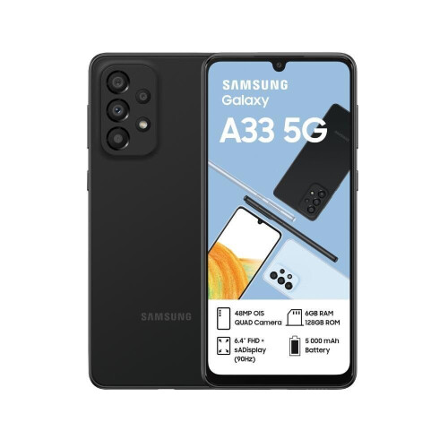 Samsung Galaxy A33 5G - Zwart - 128 GB - Dubbele fysieke simkaart Tweedehands