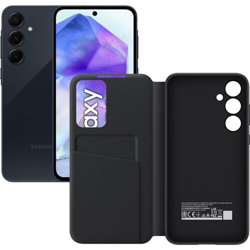 Samsung Galaxy A55 5G - 128GB - 50MP Camera - Awesome Navy met Smart View Wallet Case Tweedehands