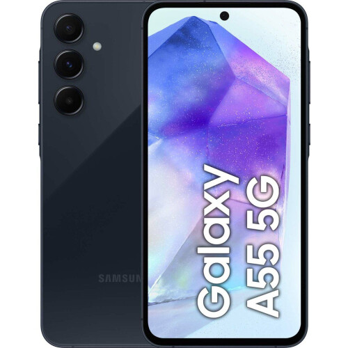 Samsung Galaxy A55 - Smartphone - 8GB RAM - 128GB opslag - Donkerblauw Tweedehands