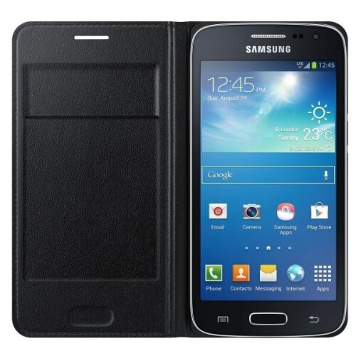 Samsung Galaxy Core LTE - Flip Cover - Ultra slank met opbergvakje - Zwart Tweedehands
