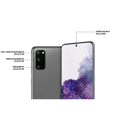Samsung Galaxy S20 - Smartphone - 128 GB Intern Geheugen - 8 GB RAM - Hybrid SIM - Android - Cosmic Grey Tweedehands